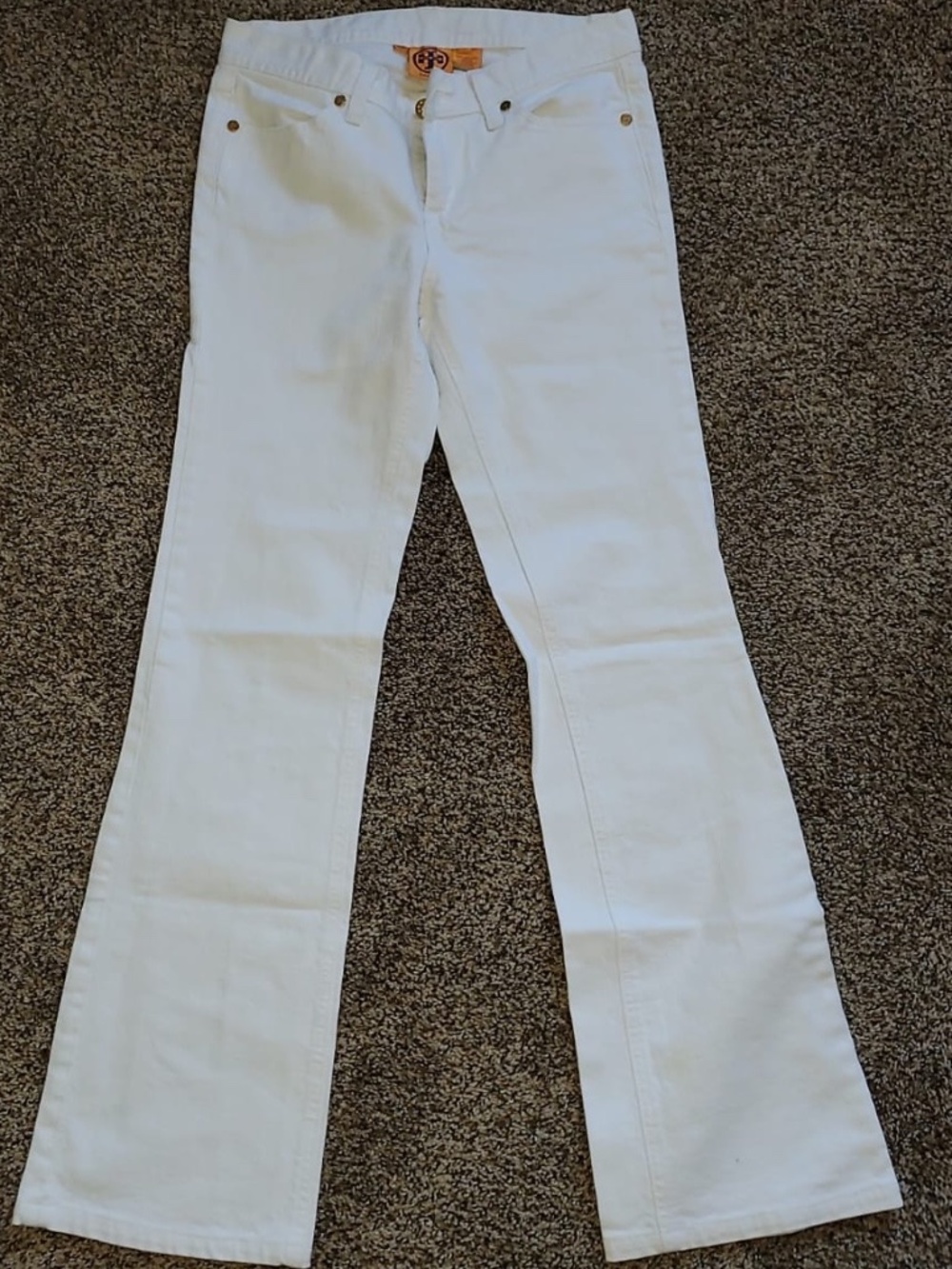 NEW TORY BURCH pants trousers jeans croped slim boot White size 25 NWT